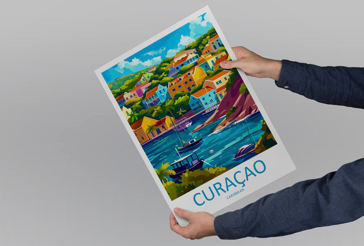 Curaçao Travel Print Wall Art Curaçao Wall Hanging Home Décor Curaçao Gift Art Lovers Wall Art Caribbean Travel Print Poster Gift