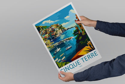 Cinque Terre Travel Print Wall Art Cinque Terre Italy Wall Hanging Home Decoration Cinque Terre Gift Art Lovers Wall Art Print Patmos Italy