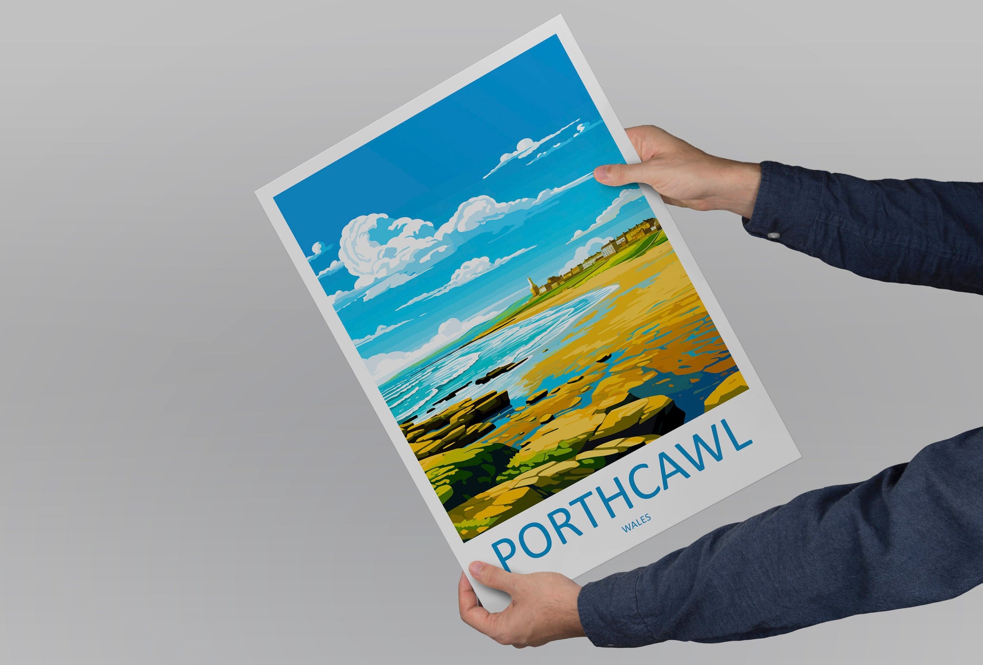 Porthcawl Travel Print Wall Art Porthcawl Wall Hanging Home Décor Porthcawl Gift Art Lovers Cornwall Art Porthcawl Gift