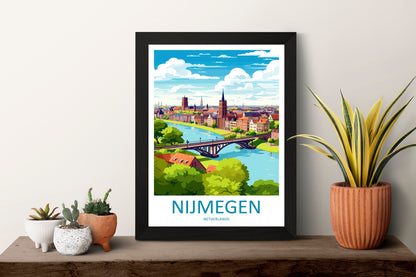 Nijmegen Travel Print Wall Art Nijmegen Wall Hanging Home Décor Nijmegen Gift Art Lovers Netherlands Art Lover Gift Nijmegen Travel Wall Art