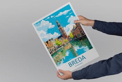 Breda Travel Print Wall Art Breda Wall Hanging Home Décor Breda Gift Art Lovers Netherlands Art Lover Gift Breda Travel Art Poster