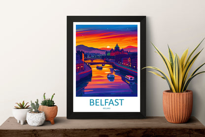 Belfast Travel Print Wall Art Belfast Wall Hanging Home Décor Belfast Gift Art Lovers Ireland Art Lover Gift Belfast Travel Art Gift