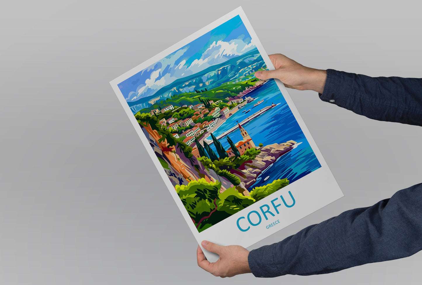 Corfu Travel Print Wall Art Corfu Greece Wall Hanging Home Decoration Corfu Gift Art Lovers Wall Art Print Corfu Wall Décor Greece Poster