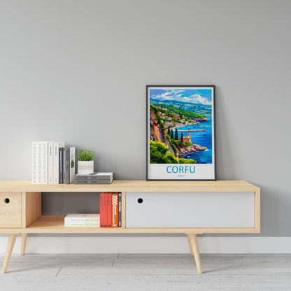 Corfu Travel Print Wall Art Corfu Greece Wall Hanging Home Decoration Corfu Gift Art Lovers Wall Art Print Corfu Wall Décor Greece Poster