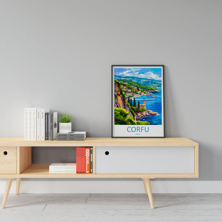 Corfu Travel Print Wall Art Corfu Greece Wall Hanging Home Decoration Corfu Gift Art Lovers Wall Art Print Corfu Wall Décor Greece Poster