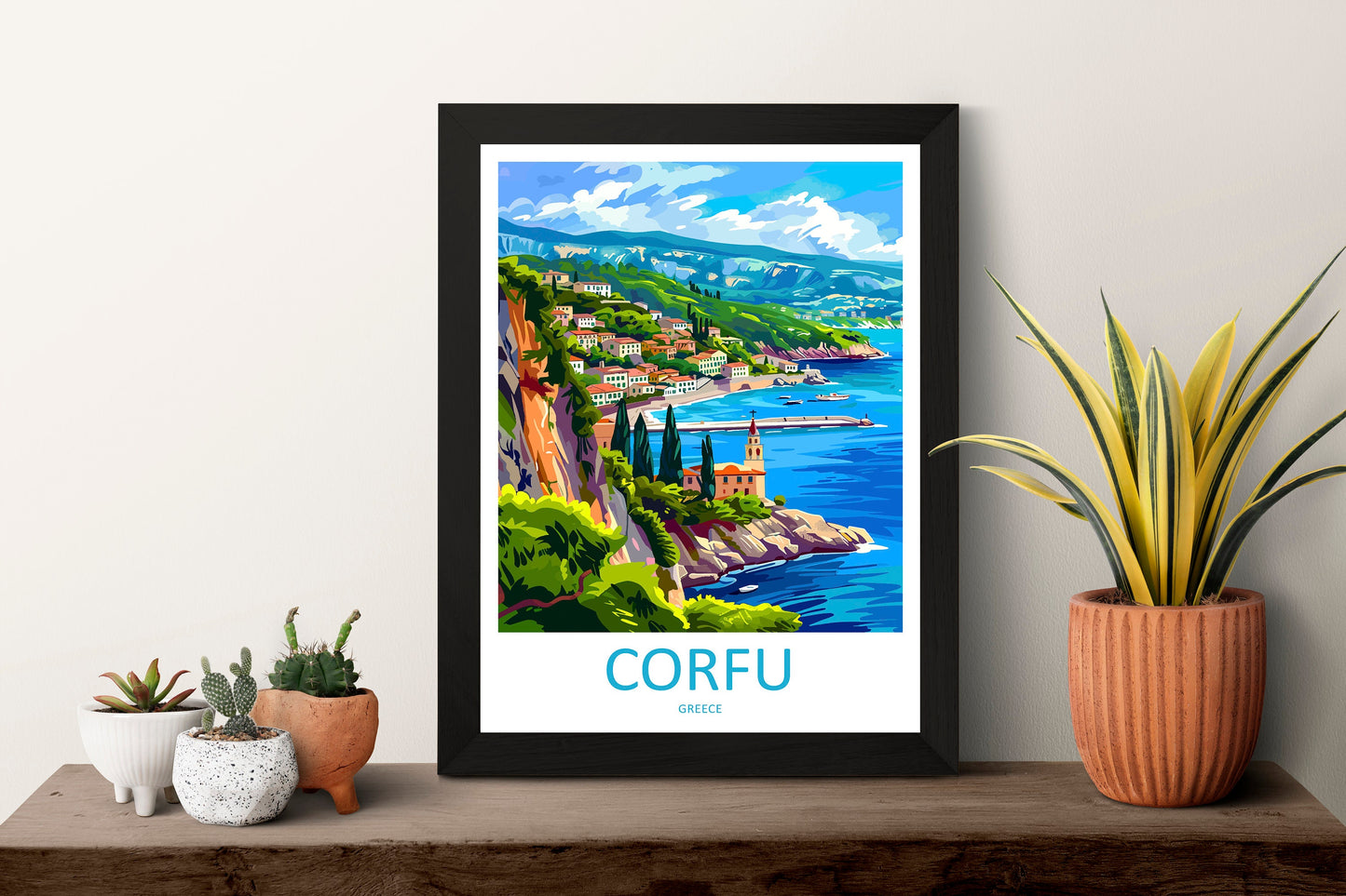 Corfu Travel Print Wall Art Corfu Greece Wall Hanging Home Decoration Corfu Gift Art Lovers Wall Art Print Corfu Wall Décor Greece Poster