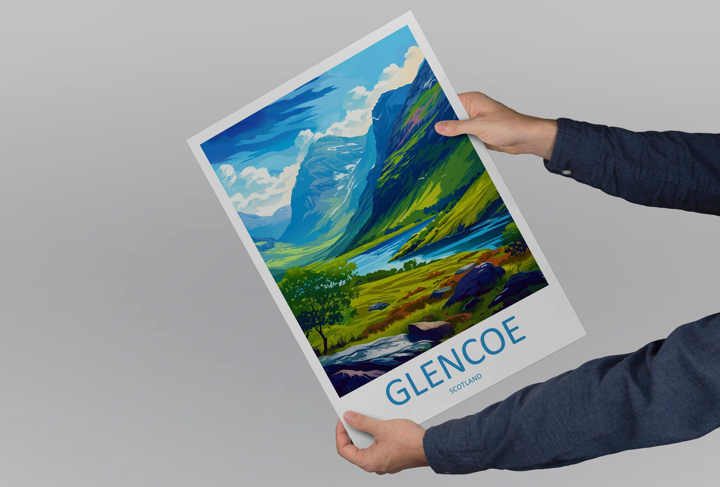 Glencoe Travel Print Wall Art Glencoe Wall Hanging Home Décor Glencoe Gift Art Lovers Scotland Art Lover Gift Glencoe Travel Artwork