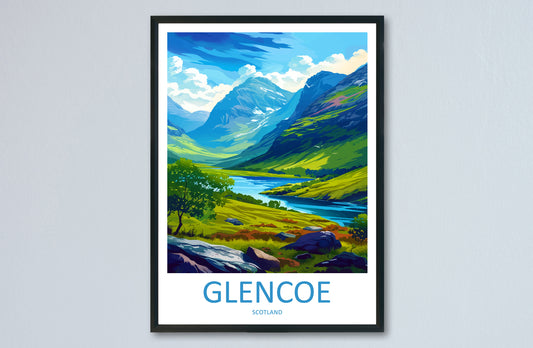 Glencoe Travel Print Wall Art Glencoe Wall Hanging Home Décor Glencoe Gift Art Lovers Scotland Art Lover Gift Glencoe Travel Artwork