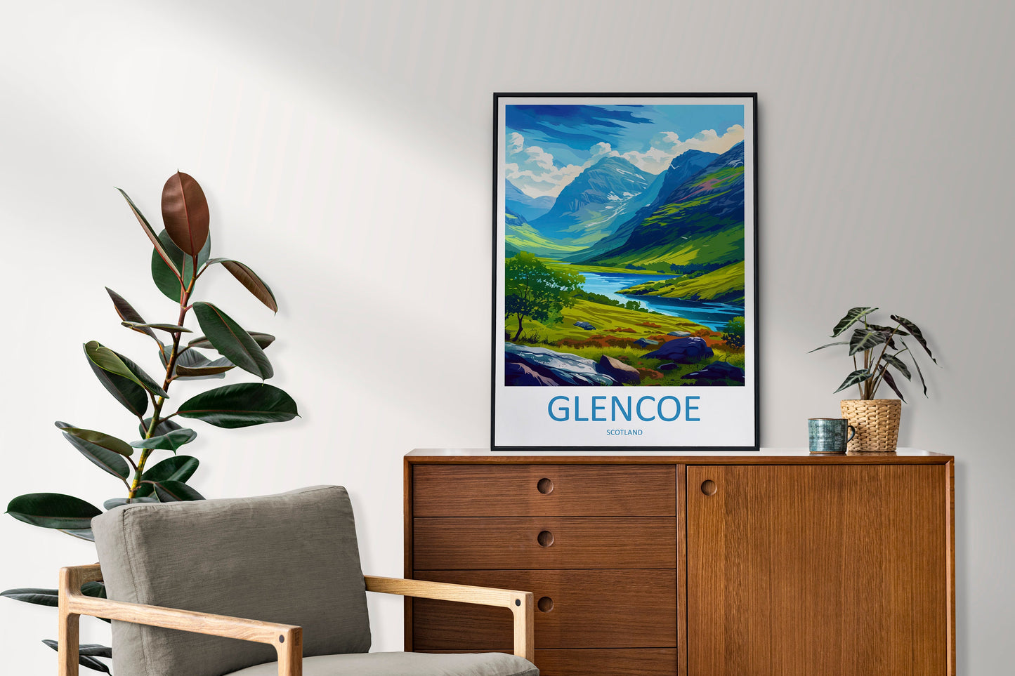 Glencoe Travel Print Wall Art Glencoe Wall Hanging Home Décor Glencoe Gift Art Lovers Scotland Art Lover Gift Glencoe Travel Artwork