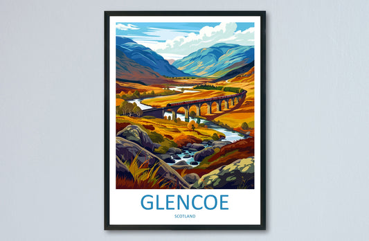 Glencoe Travel Print Wall Art Glencoe Wall Hanging Home Décor Glencoe Gift Art Lovers Scotland Art Lover Gift Glencoe Travel Artwork