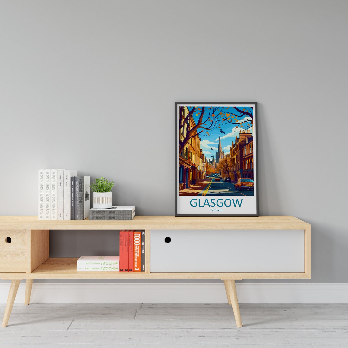 Glasgow Travel Print Wall Art Glasgow Wall Hanging Home Décor Glasgow Gift Art Lovers Scotland Art Lover Gift Glasgow Travel Artwork