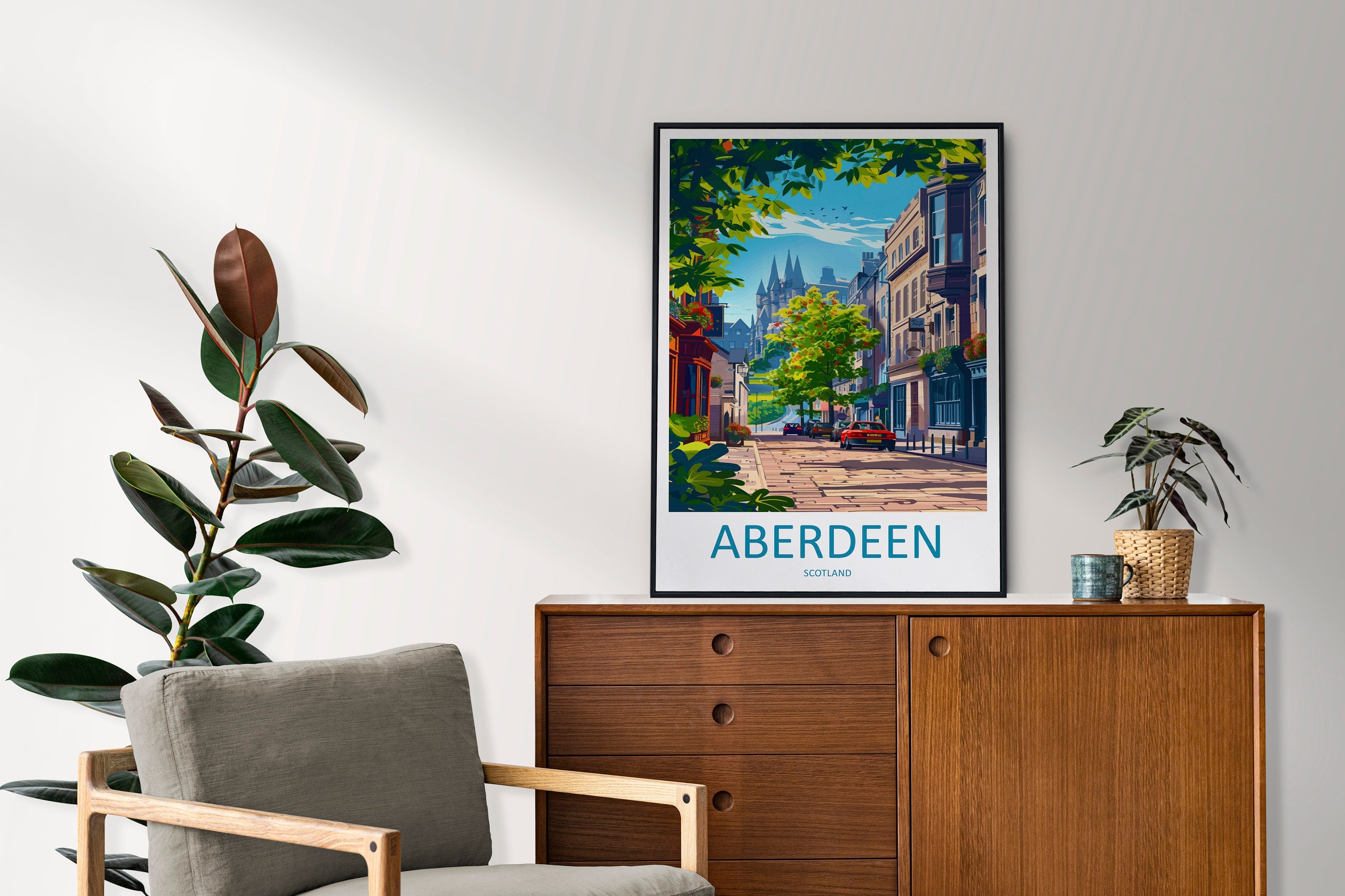 Aberdeen Print Aberdeen Home Décor Scotland City Art Print Aberdeen Wall Art for Scotland Enthusiast Gift Wall Hanging Aberdeen Cityscape