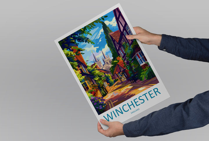 Winchester Travel Print Wall Art Winchester Wall Hanging Home Décor Winchester Gift Art Lovers England Art Lover Gift Winchester Travel