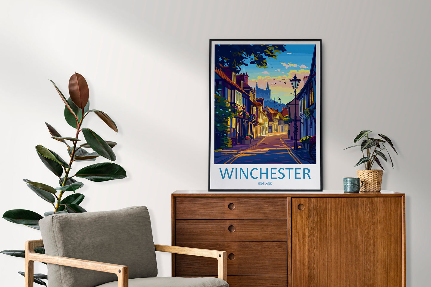 Winchester Travel Print Wall Art Winchester Wall Hanging Home Décor Winchester Gift Art Lovers England Art Lover Gift Winchester Travel
