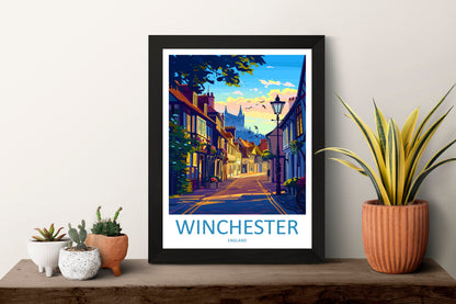 Winchester Travel Print Wall Art Winchester Wall Hanging Home Décor Winchester Gift Art Lovers England Art Lover Gift Winchester Travel