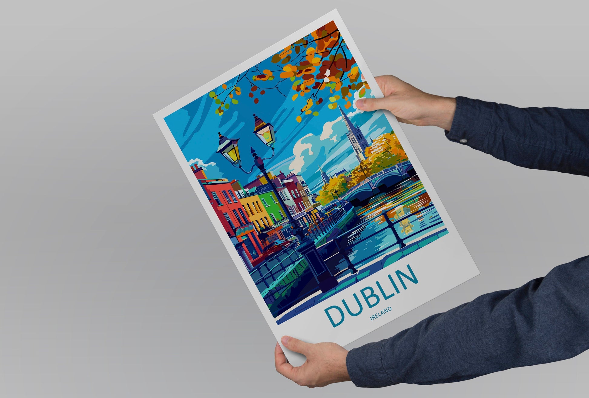 Dublin Skyline Print Dublin Home Decor Skyline City Art Print Dublin Wall Art for Ireland Enthusiast Gift Wall Hanging Dublin Ireland Print