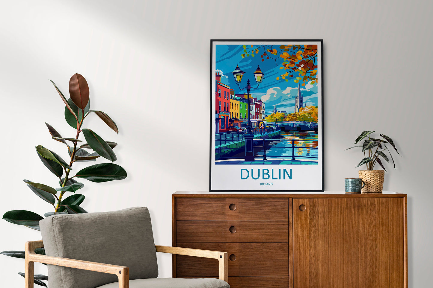 Dublin Skyline Print Dublin Home Decor Skyline City Art Print Dublin Wall Art for Ireland Enthusiast Gift Wall Hanging Dublin Ireland Print