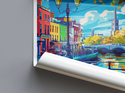 Dublin Skyline Print Dublin Home Decor Skyline City Art Print Dublin Wall Art for Ireland Enthusiast Gift Wall Hanging Dublin Ireland Print
