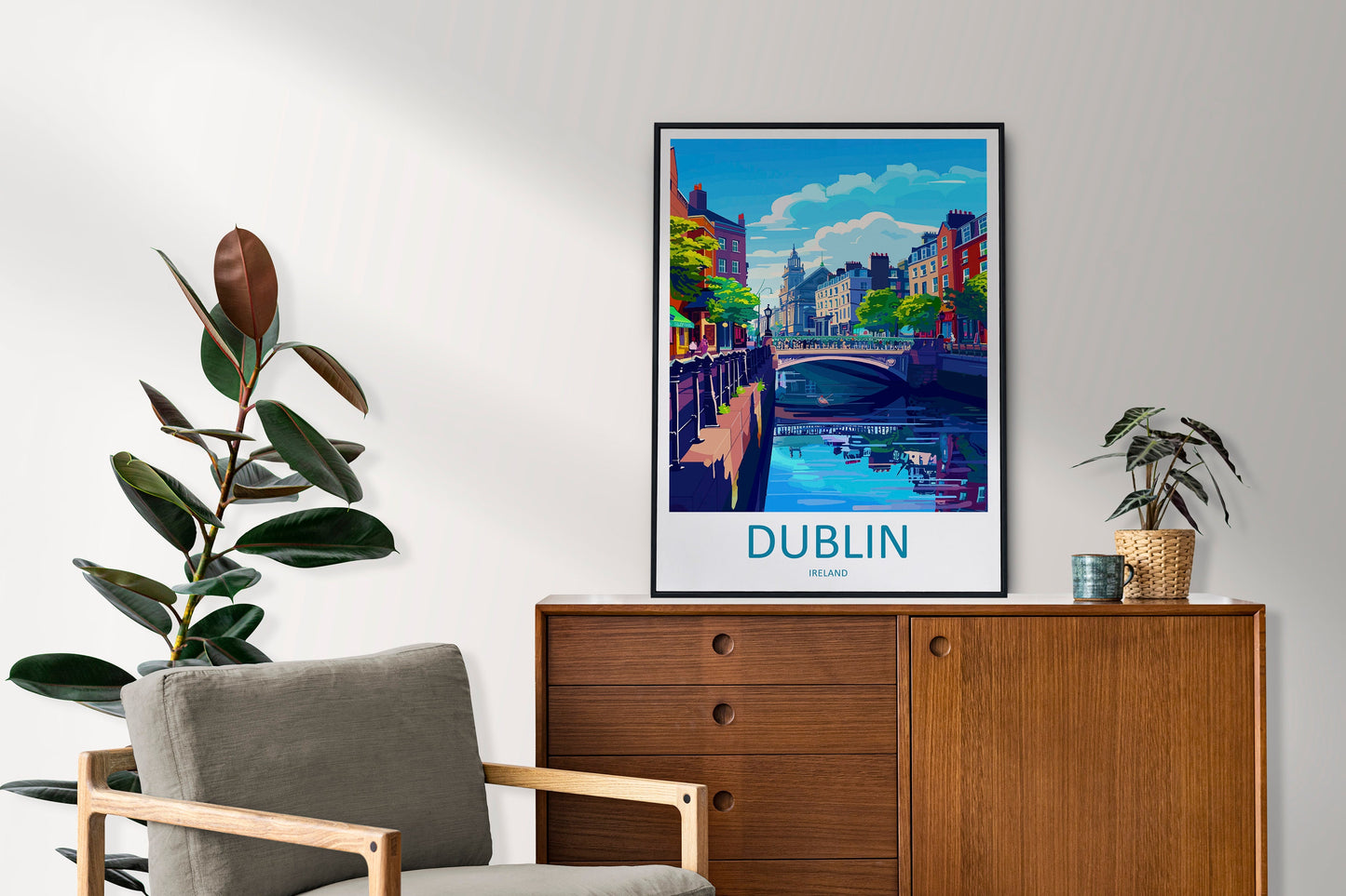 Dublin Skyline Print Dublin Home Decor Skyline City Art Print Dublin Wall Art for Ireland Enthusiast Gift Wall Hanging Dublin Ireland Print