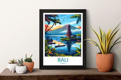 Bali Travel Print Wall Art Bali Wall Hanging Home Décor Bali Gift Art Lovers Indonesia Art Lover Gift Bali Travel Art Poster