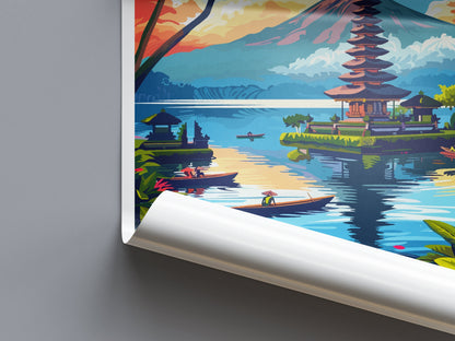 Bali Travel Print Wall Art Bali Wall Hanging Home Décor Bali Gift Art Lovers Indonesia Art Lover Gift Bali Travel Art Poster