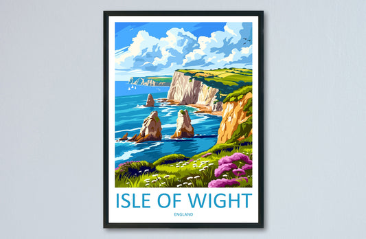 Isle Of Wight Travel Print Wall Art Isle Of Wight Wall Hanging Home Decor Isle Of Wight Gift Art Lovers Wall Art AONB Print