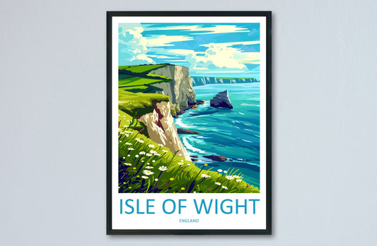 Isle Of Wight Travel Print Wall Art Isle Of Wight Wall Hanging Home Decor Isle Of Wight Gift Art Lovers Wall Art AONB Print