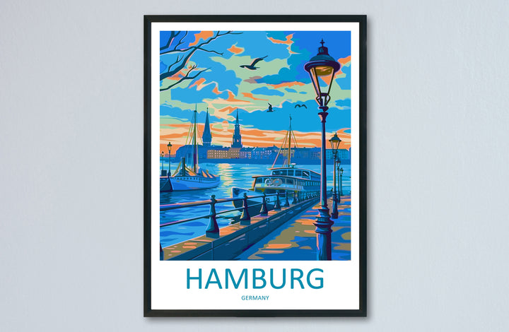 Hamburg Travel Print Wall Art Hamburg Wall Hanging Home Décor Hamburg Gift Art Lovers Germany Art Lover Gift Hamburg Wall Décor Print Gift
