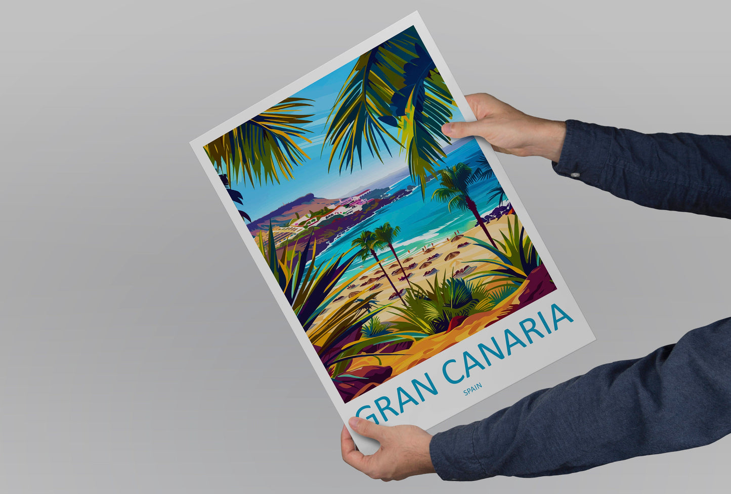 Gran Canaria Travel Print Wall Art Gran Canaria Wall Hanging Home Décor Gran Canaria Gift Art Lovers Spain Art Lover Gift Gran Canaria Print