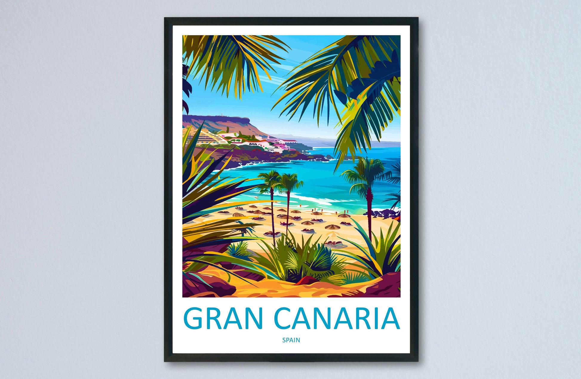 Gran Canaria Travel Print Wall Art Gran Canaria Wall Hanging Home Décor Gran Canaria Gift Art Lovers Spain Art Lover Gift Gran Canaria Print