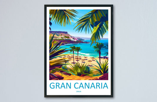 Gran Canaria Travel Print Wall Art Gran Canaria Wall Hanging Home Décor Gran Canaria Gift Art Lovers Spain Art Lover Gift Gran Canaria Print