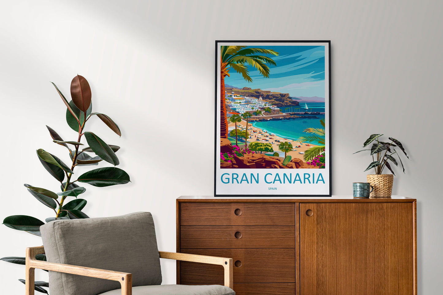 Gran Canaria Travel Print Wall Art Gran Canaria Wall Hanging Home Décor Gran Canaria Gift Art Lovers Spain Art Lover Gift Gran Canaria Print
