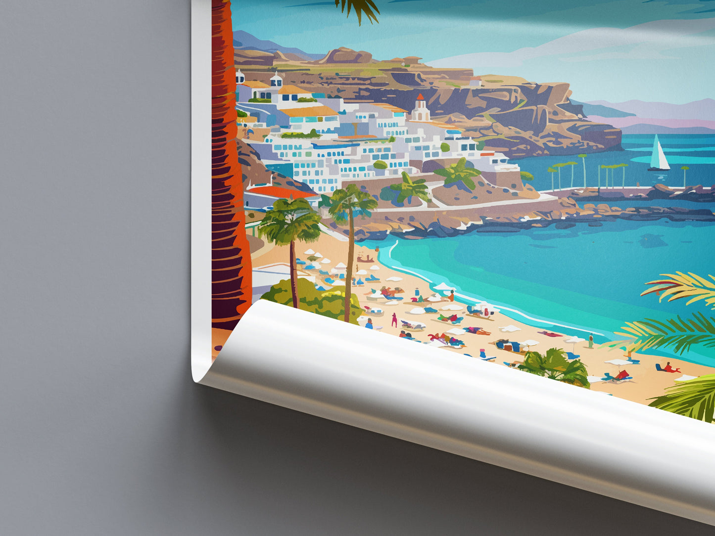 Gran Canaria Travel Print Wall Art Gran Canaria Wall Hanging Home Décor Gran Canaria Gift Art Lovers Spain Art Lover Gift Gran Canaria Print