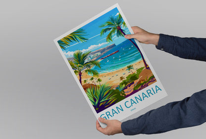Gran Canaria Travel Print Wall Art Gran Canaria Wall Hanging Home Décor Gran Canaria Gift Art Lovers Spain Art Lover Gift Gran Canaria Print