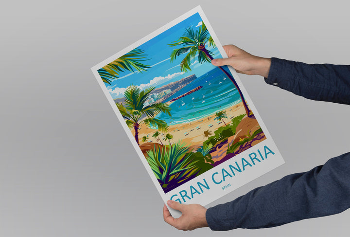 Gran Canaria Travel Print Wall Art Gran Canaria Wall Hanging Home Décor Gran Canaria Gift Art Lovers Spain Art Lover Gift Gran Canaria Print
