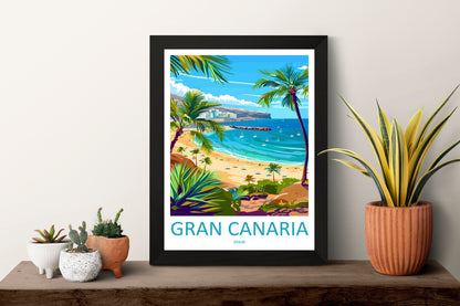 Gran Canaria Travel Print Wall Art Gran Canaria Wall Hanging Home Décor Gran Canaria Gift Art Lovers Spain Art Lover Gift Gran Canaria Print