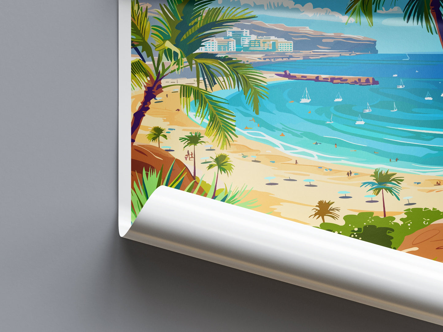 Gran Canaria Travel Print Wall Art Gran Canaria Wall Hanging Home Décor Gran Canaria Gift Art Lovers Spain Art Lover Gift Gran Canaria Print