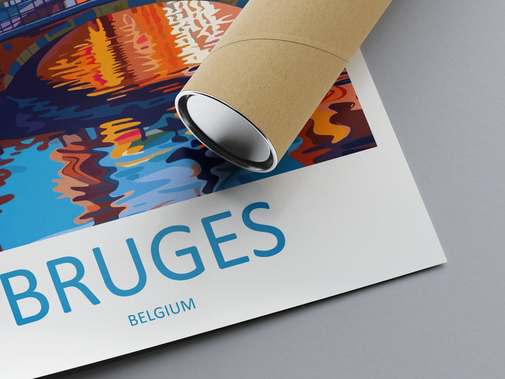 Bruges Travel Print Wall Art Bruges Wall Hanging Home Décor Bruges Gift Art Lovers Belgium Art Lover Gift Bruges Wall Décor