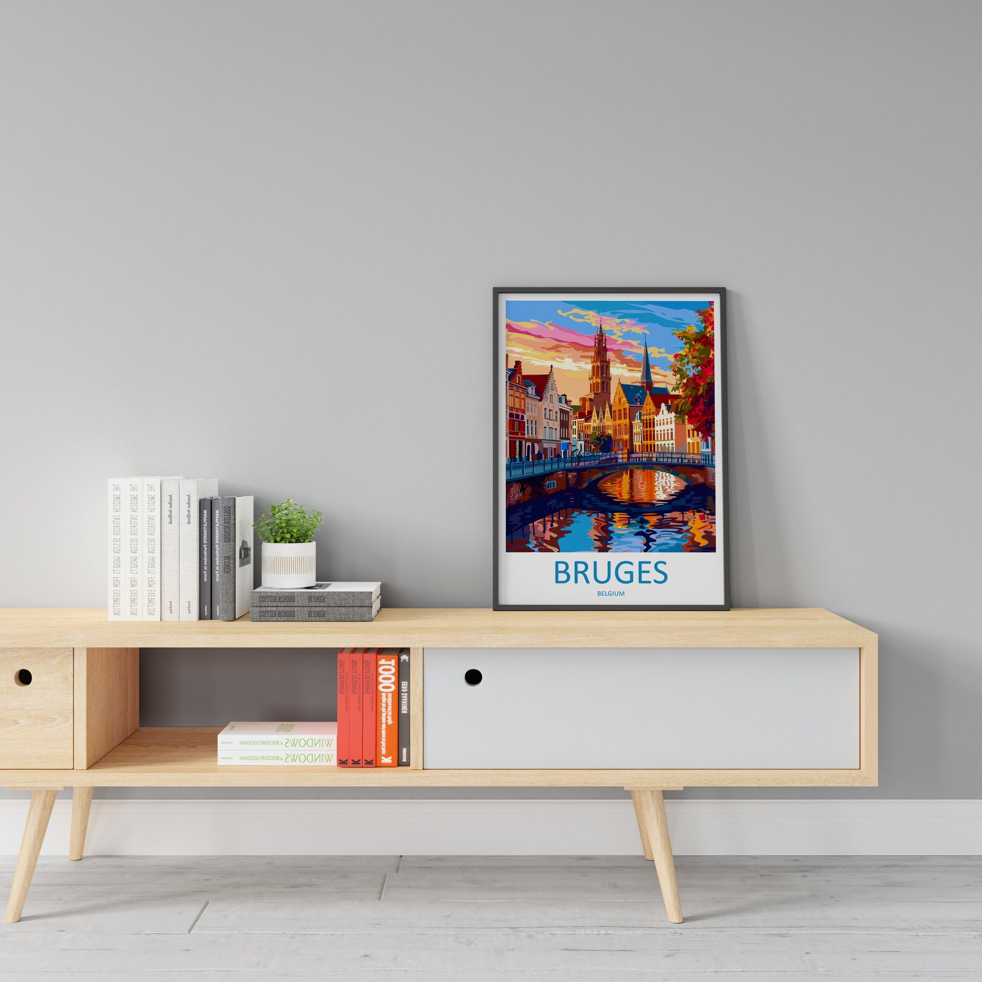 Bruges Travel Print Wall Art Bruges Wall Hanging Home Décor Bruges Gift Art Lovers Belgium Art Lover Gift Bruges Wall Décor