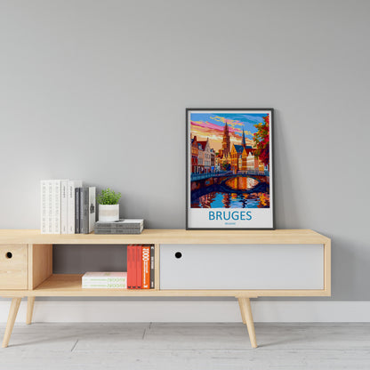 Bruges Travel Print Wall Art Bruges Wall Hanging Home Décor Bruges Gift Art Lovers Belgium Art Lover Gift Bruges Wall Décor