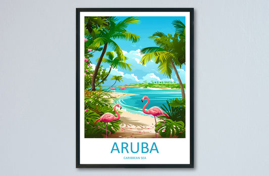 Aruba Travel Print Wall Art Aruba Wall Hanging Home Décor Aruba Gift Art Lovers Wall Art Caribbean Travel Print Aruba Decor