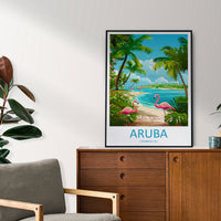Aruba Travel Print Wall Art Aruba Wall Hanging Home Décor Aruba Gift Art Lovers Wall Art Caribbean Travel Print Aruba Decor