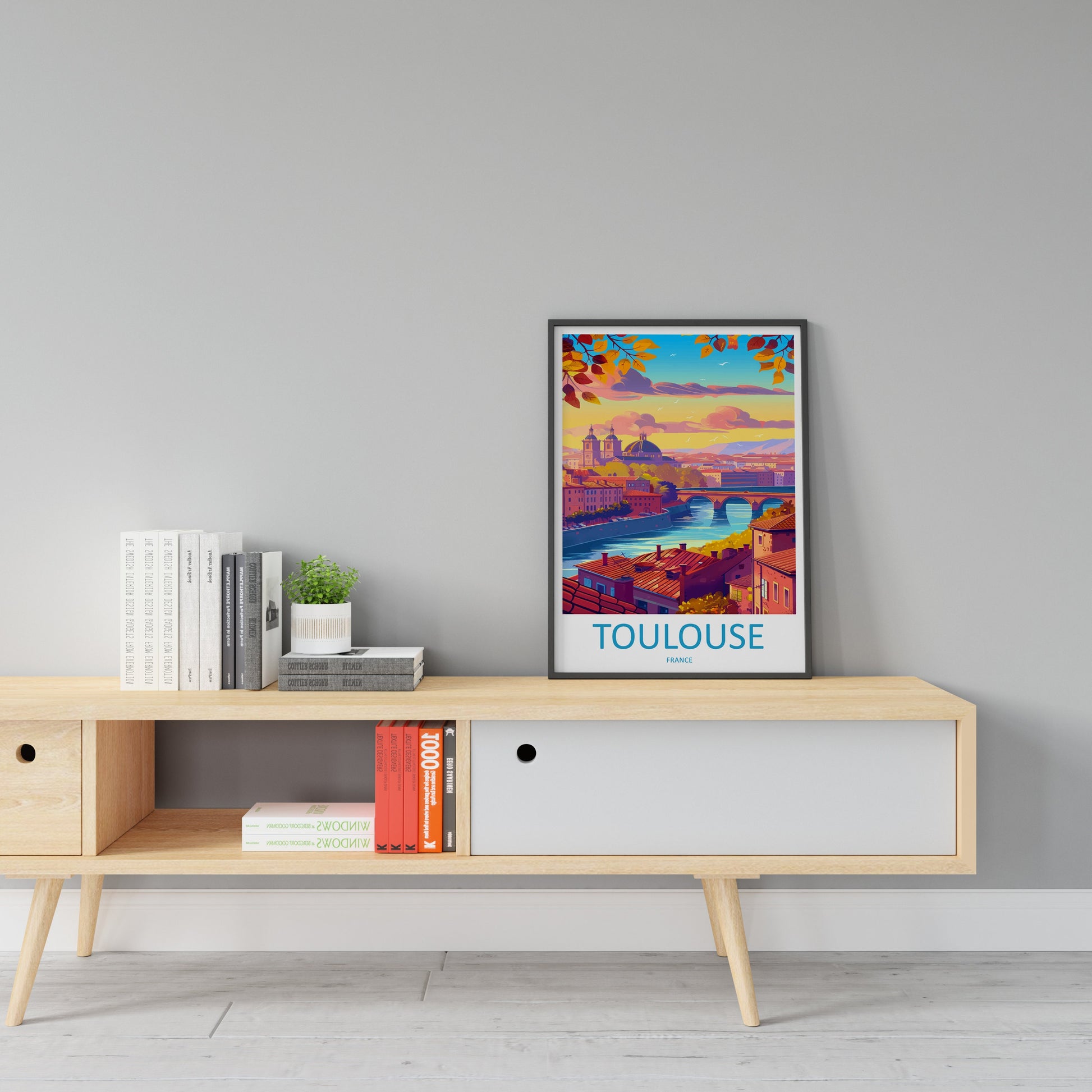 Toulouse Travel Print Wall Art Toulouse Wall Hanging Home Decoration Toulouse France Gift Art Lovers Wall Art Print Art Toulouse Travel Art