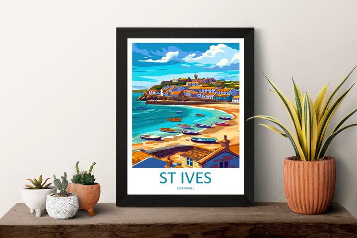 St Ives Travel Print Wall Art St Ives Wall Hanging Home Décor St Ives Gift Art Lovers England Art Lover Gift St Ives Travel Souvenir
