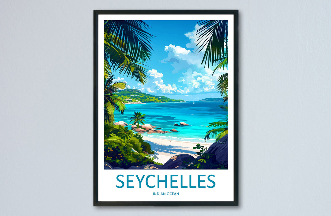 Seychelles Travel Print Wall Art Seychelles Wall Hanging Home Decoration Seychelles Gift Art Lovers Wall Art Seychelles Indian Ocean Print