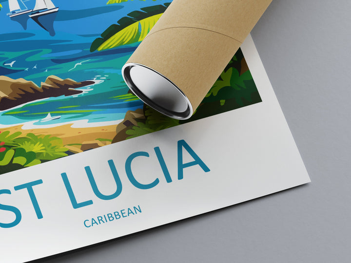 Saint Lucia Travel Print Wall Art Saint Lucia Wall Hanging Home Décor Saint Lucia Gift Art Lovers Wall Art Caribbean Travel Print Poster