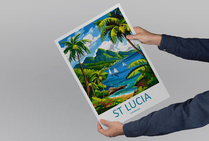 Saint Lucia Travel Print Wall Art Saint Lucia Wall Hanging Home Décor Saint Lucia Gift Art Lovers Wall Art Caribbean Travel Print Poster