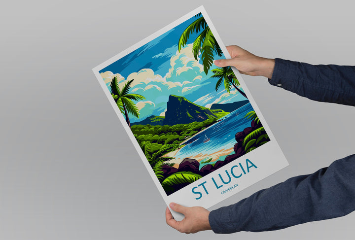 Saint Lucia Travel Print Wall Art Saint Lucia Wall Hanging Home Décor Saint Lucia Gift Art Lovers Wall Art Caribbean Travel Print Poster