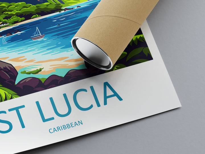 Saint Lucia Travel Print Wall Art Saint Lucia Wall Hanging Home Décor Saint Lucia Gift Art Lovers Wall Art Caribbean Travel Print Poster