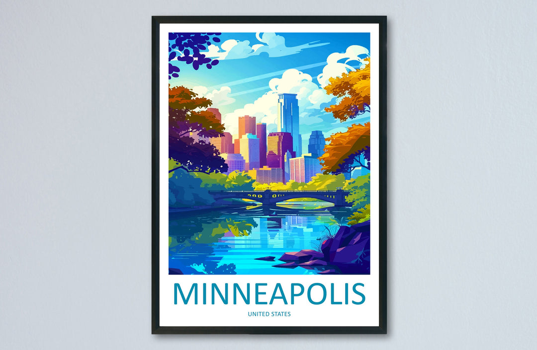 Minneapolis Travel Print Wall Art Minneapolis Wall Hanging Home Décor Minneapolis Gift Art Lovers United States Art Gift Lover Print